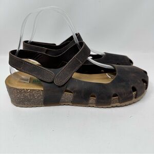 BioNatura Mary Jane Sandal Made in Italy Leather Closed-Toe Shoes Brown Size 9